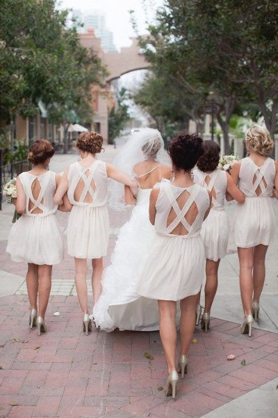 For a pure white wedding don't forget the white bridesmaid dresses #wedding #purewhite